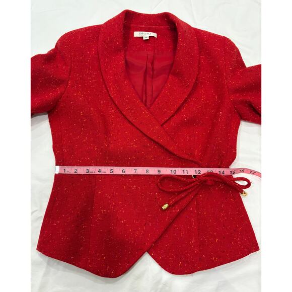 Bigio Collection women's Wrap Jacket Blazer with Tie Detail Size 4 - Picture 8 of 10